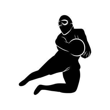 Voleybol oyuncusu silueti. voleybol hareketlerinin birkaç silueti