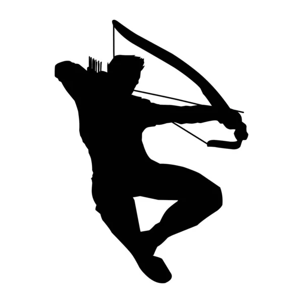 Silhouette Des Mouvements Forme Corps Archer — Image vectorielle