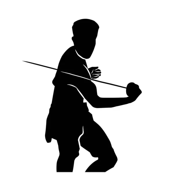 Silhouette Movement Fencing Player — Stock Vector