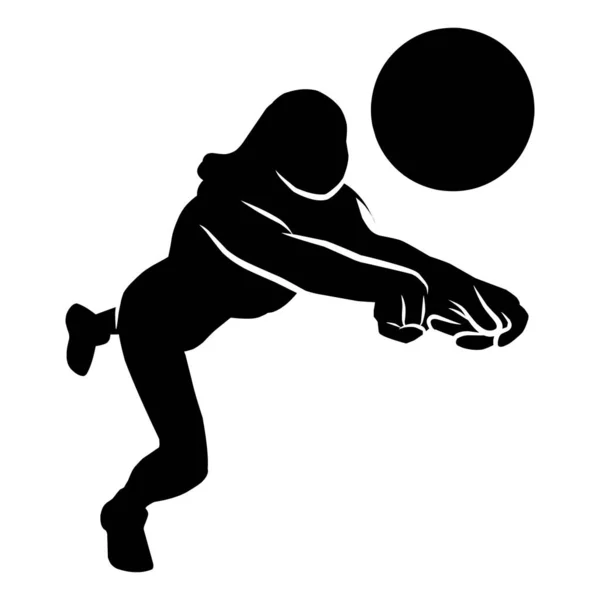 Silhueta Jogador Voleibol Várias Silhuetas Movimentos Voleibol —  Vetores de Stock