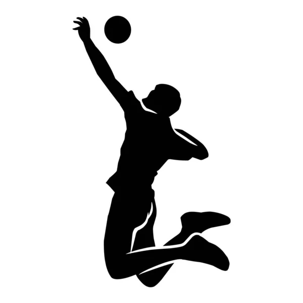 Volleyballspieler Silhouette Mehrere Silhouetten Von Volleyballbewegungen — Stockvektor