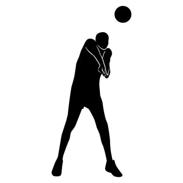 Silhouette Giocatore Pallavolo Diverse Sagome Movimenti Pallavolo — Vettoriale Stock