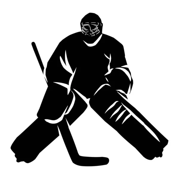 Hockeyspieler Silhouette Silhouette Von Gesten Posen Mienen Eines Eishockeyspielers — Stockvektor