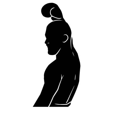 Boksör silueti el çizimi. Arkaplan tasarımları için kullanılabilecek boks oyuncularının gölgeleri şeklinde grafik varlıklar