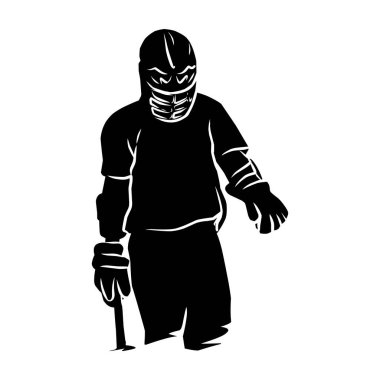 Boksör silueti el çizimi. Arkaplan tasarımları için kullanılabilecek boks oyuncularının gölgeleri şeklinde grafik varlıklar