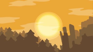 Animasyon doğal manzara. Canlandırılmış arkaplanlar için