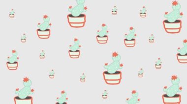 Tematik bir arka plan için animasyon kaktüs deseni. neşeli renkler