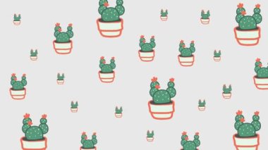 Tematik bir arka plan için animasyon kaktüs deseni. neşeli renkler