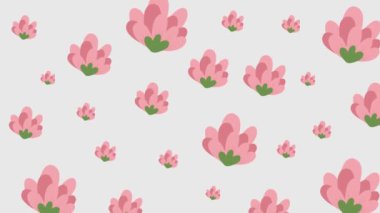 Animasyon çiçekleri pürüzsüz bir döngü içinde kusursuz desen.