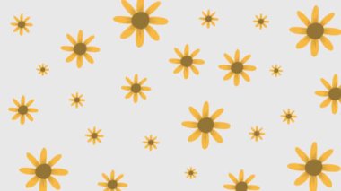 Animasyon çiçekleri pürüzsüz bir döngü içinde kusursuz desen.