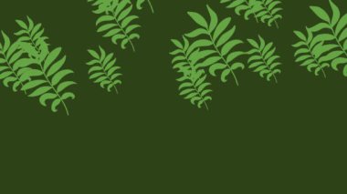 Animasyon tropikal yapraklar pürüzsüz bir döngü içinde.