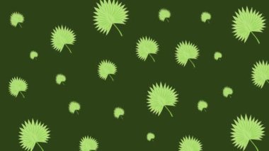 Animasyon tropikal yapraklar pürüzsüz bir döngü içinde.