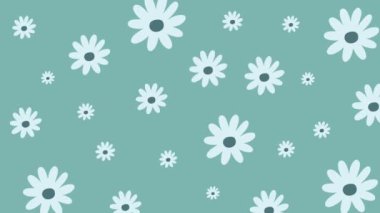 Animasyon çiçekleri pürüzsüz bir döngü içinde kusursuz desen.