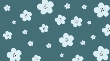 Animasyon çiçekleri pürüzsüz bir döngü içinde kusursuz desen.
