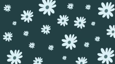 Animasyon çiçekleri pürüzsüz bir döngü içinde kusursuz desen.