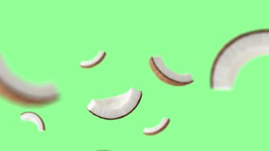 Reklam videosu için Coco Dilimleme. Düşen animasyon. Reklam videosu için. Meyve Görüntüsü