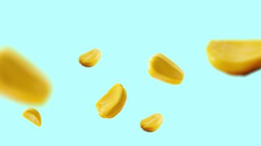 Reklam videosu için Jack Fruit 'un kesilmiş görüntüleri. Düşen animasyon. Reklam videosu için. Meyve Görüntüsü