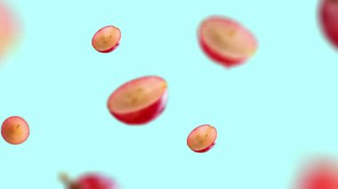 Reklam videosu için kırmızı üzüm dilimi görüntüsü. yakınlaştırma animasyonu. Reklam videosu için. Meyve Görüntüsü