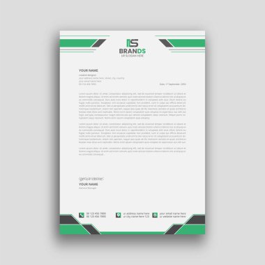 Profesyonel yaratıcı basit iş ve kurumsal modern antetli tasarım