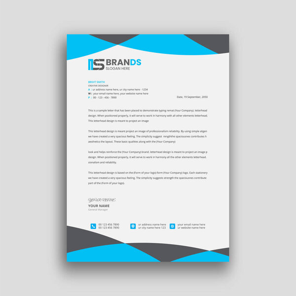 Professional creative simple Business and corporate modern letterhead template design