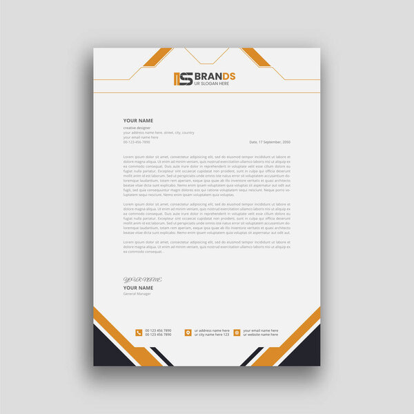 Professional creative simple Business and corporate modern letterhead template design