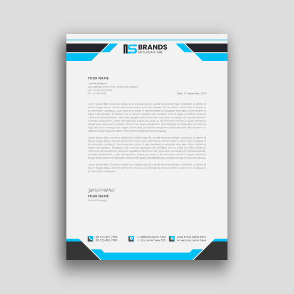 Professional creative simple Business and corporate modern letterhead template design