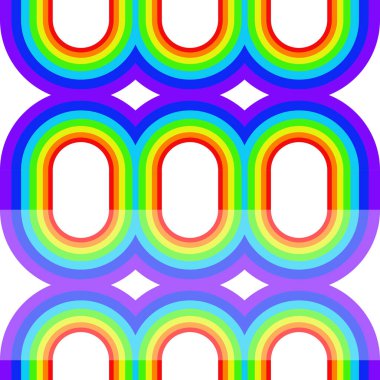 Grafik resimli Gökkuşağı arkaplanı pürüzsüz daire ve yansıma geometrisi