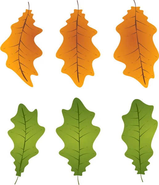 Grafik Illustriert Herbstblätter Laub Fallende Grafik Illustrierte Farben Orange Grün — Stockvektor