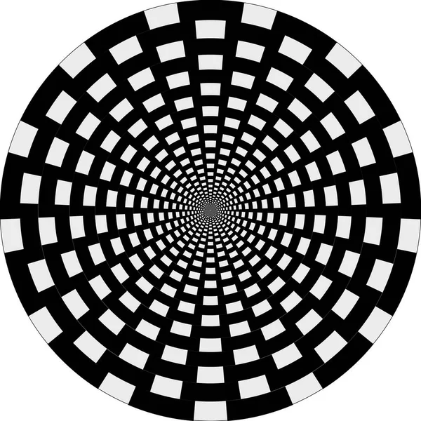 Графические Иллюстрированные Фон Туннеля Глубокой Дыры Круг Таинственный Черный Белый — стоковый вектор