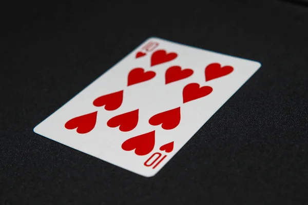 Zeer Gedetailleerde Close Van Verzamelbare Speelkaarten Tegen Een Zwart Fluwelen — Stockfoto