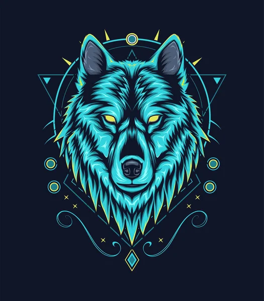 Het Donkere Wolf Illustratie Ontwerp — Stockvector