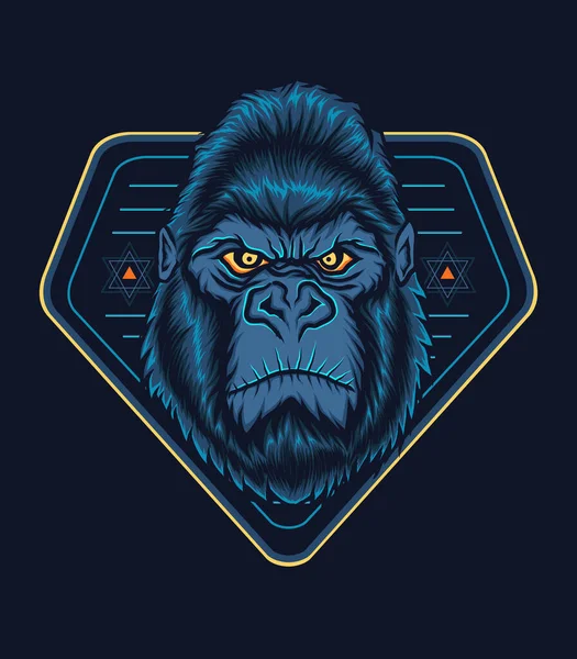Gorilla Head Vector Illustration Can Used Mascot Logo Apparel More — Stock Vector