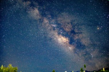 Samanyolu ve gece gökyüzündeki yıldızlar