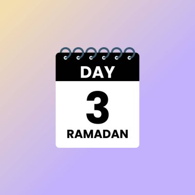 Day 3  Ramadan calendar vector Illustration  clipart