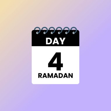 Day 4  Ramadan calendar vector Illustration  clipart