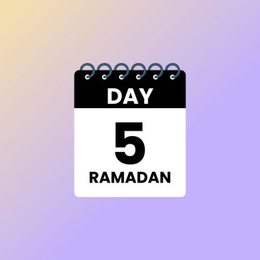 Day 5  Ramadan calendar vector Illustration  clipart