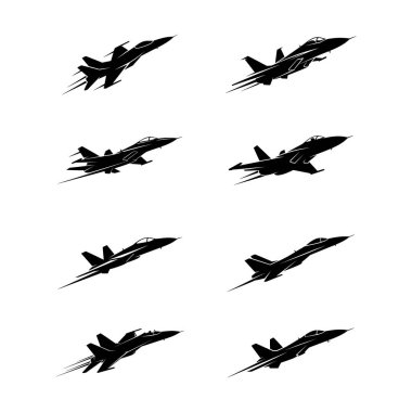 Modern savaş uçağı simgesi vektör görüntüsü.