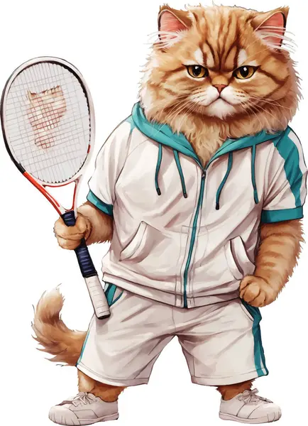 Tenis oynayan şirin Pers Kedisi