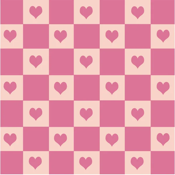 Sweet Cute Heart Square Achtergrond Roze Behang — Stockvector