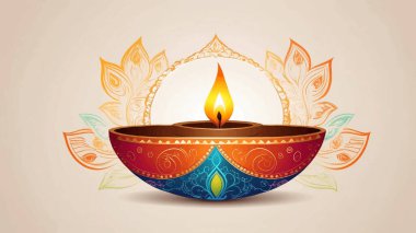 Diwali Diya Aydınlatılmış Lamba Işıklandırma Efekti arka planı