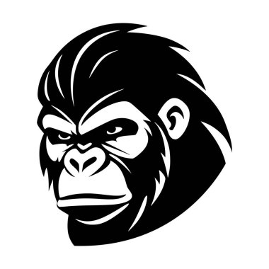 Logo ya da maskot için basit bir illüstrasyon gorili vahşi hayvan