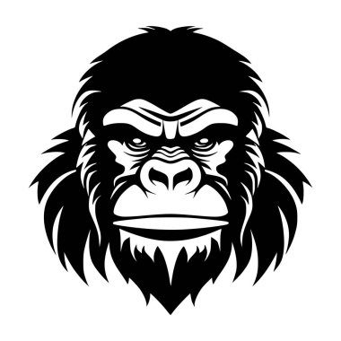 Goril maymun logo için vahşi hayvan çizimi