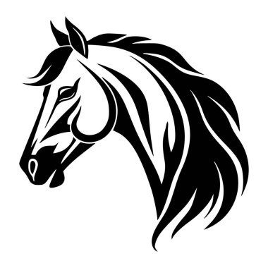 Logo için at başlı çiftlik hayvanı illüstrasyonu