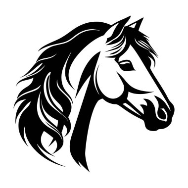 At kafası logo veya maskot için basit bir illüstrasyon