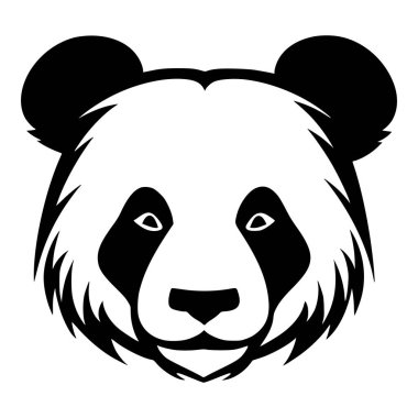 Logo ya da maskot illüstrasyonu için sevimli panda başlı hayvan