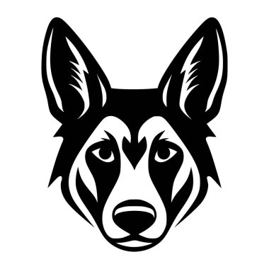 Logo illüstrasyonu için iri yarı bir köpek.