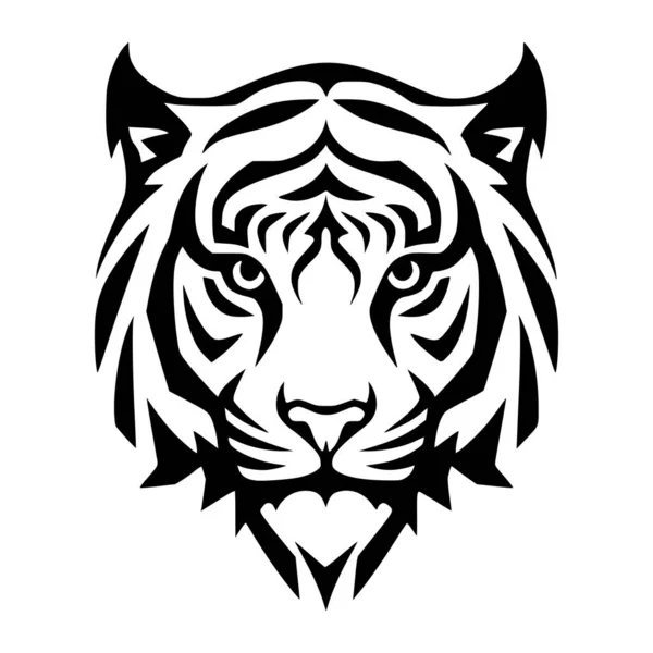 Злой Тигр Дикие Животные Иллюстрации Талисмана Логотипа — стоковый вектор