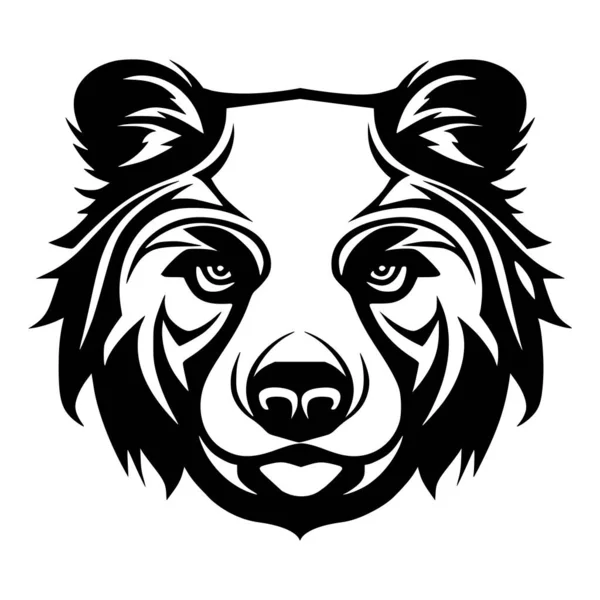 Простая Иллюстрация Дикого Медведя Логотипа Талисмана — стоковый вектор
