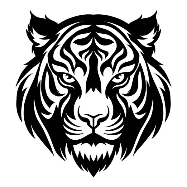 Tigre Cabeça Animal Selvagem Mamífero Ilustração Para Mascote — Vetor de Stock