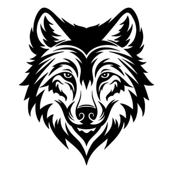 Lobo Cabeza Animal Salvaje Ilustración Para Mascota — Vector de stock